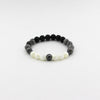 Emotional Strength - Silver Crazy Lace Jasper, Mother of Pearl, Lava, Hematite - Gemstone Bracelet